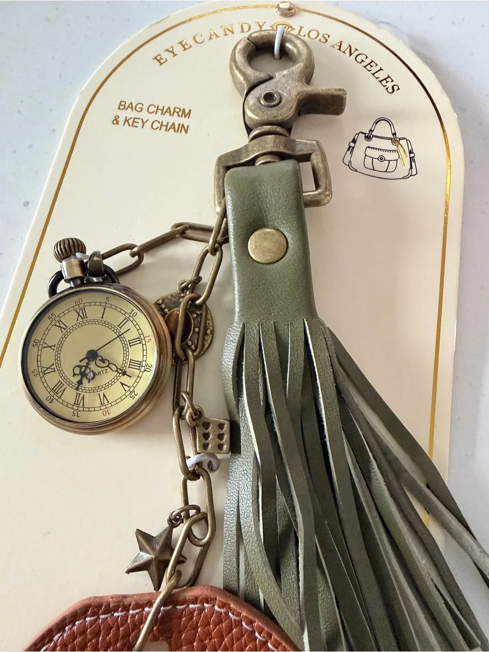 Eye Candy LA Tassel & Horseshoe Bag Charm -NWT